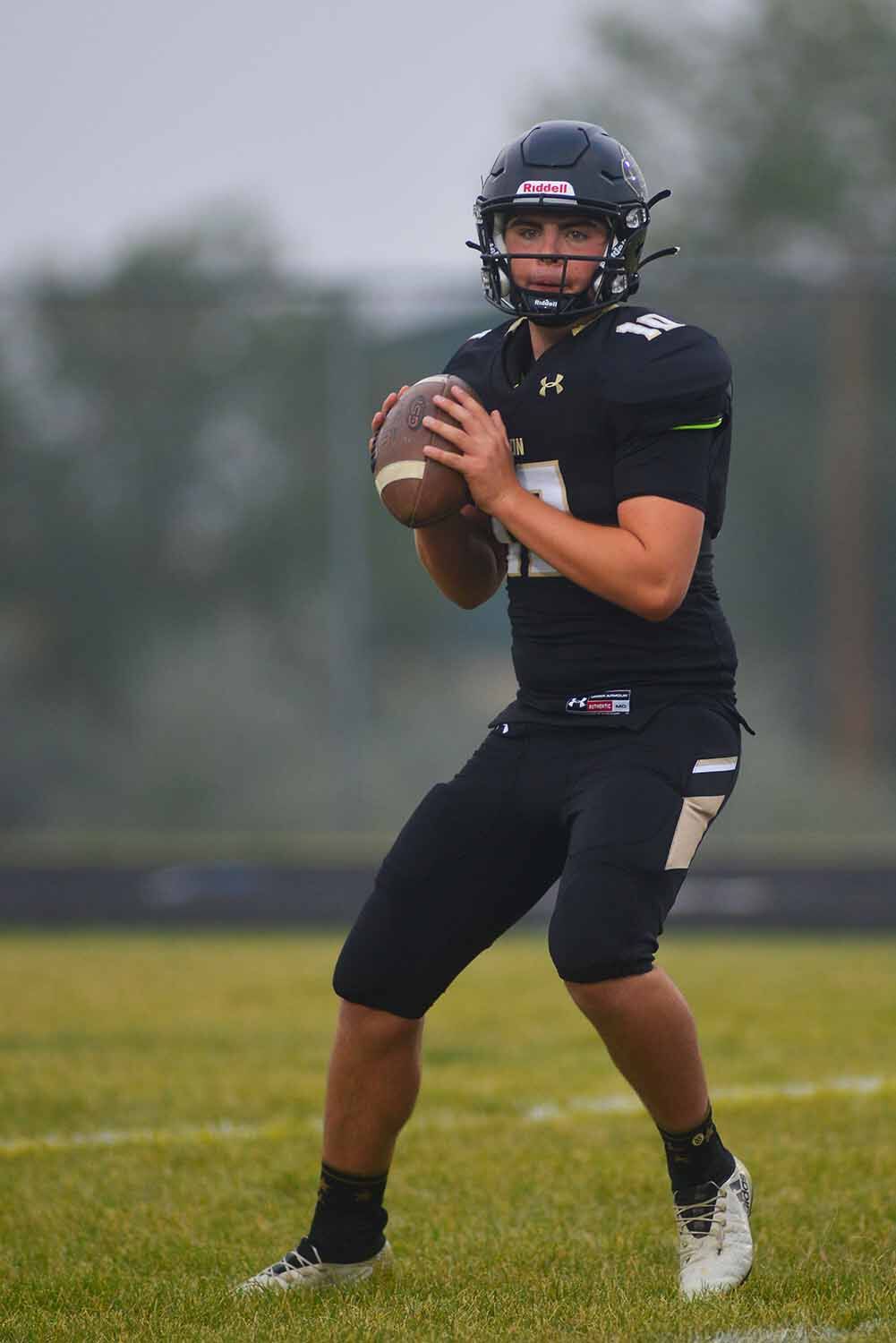 Jackson Moon scans the field before throwing